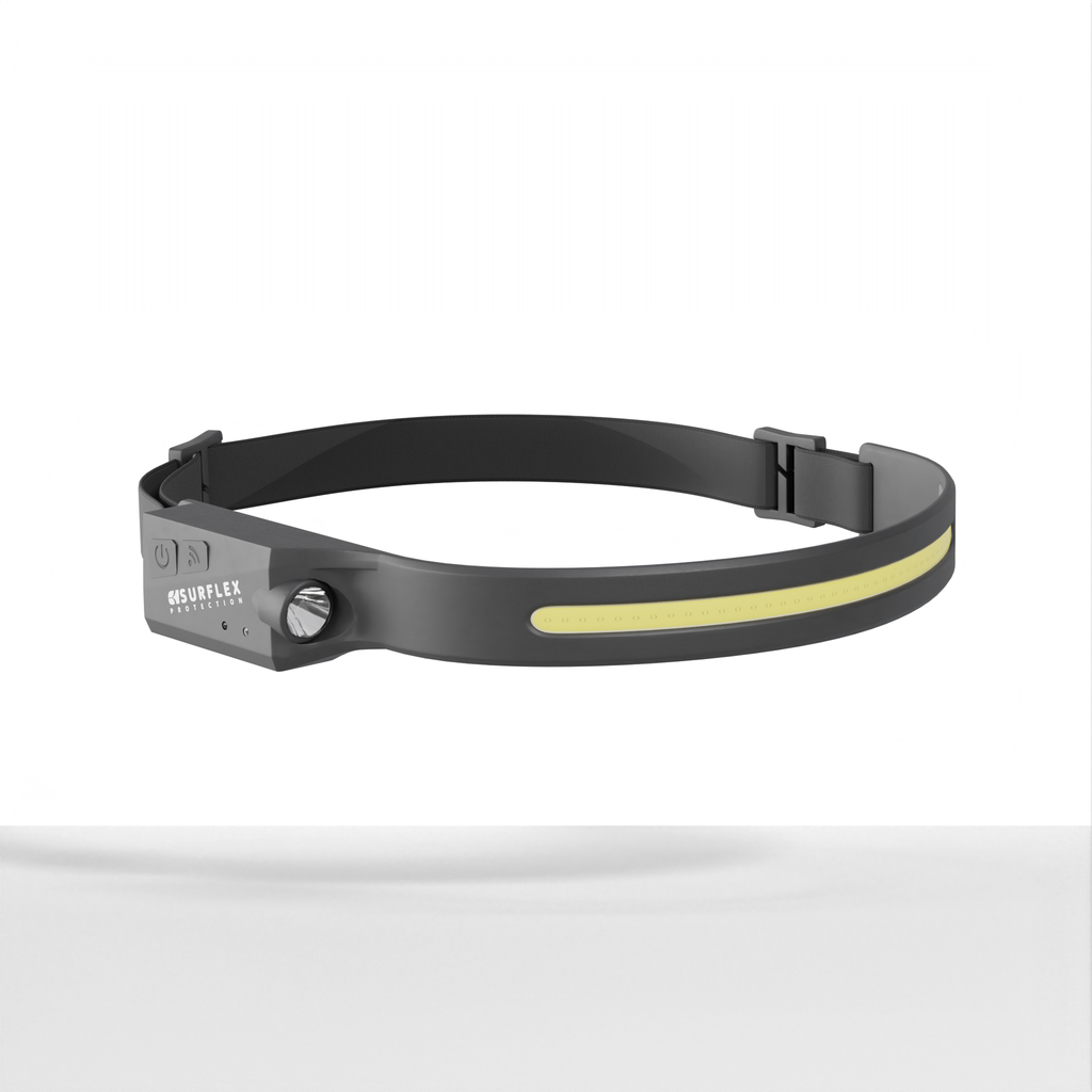 Linterna frontal Surflex POWER LED - cinta para la cabeza, gorra o casco, alta potencia - 350 lúmenes