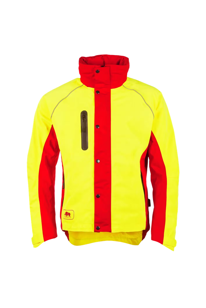 Chaqueta impermeable Sip Keiu (1SLR), impermeable y transpirable, capucha en cuello, ventilaciones,  diseñada para trabajos forestales, EN17353 (visibilidad mejorada)