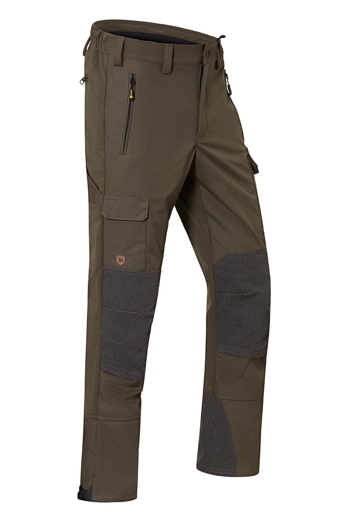 Pantalones Rovince Thornline de Cordura y Kevlar extra resistentes, repelentes de insectos (NEN-8333 y EN-17487), parte trasera elástica, cremalleras de ventilación, polaina integrada y múltiples bolsillos