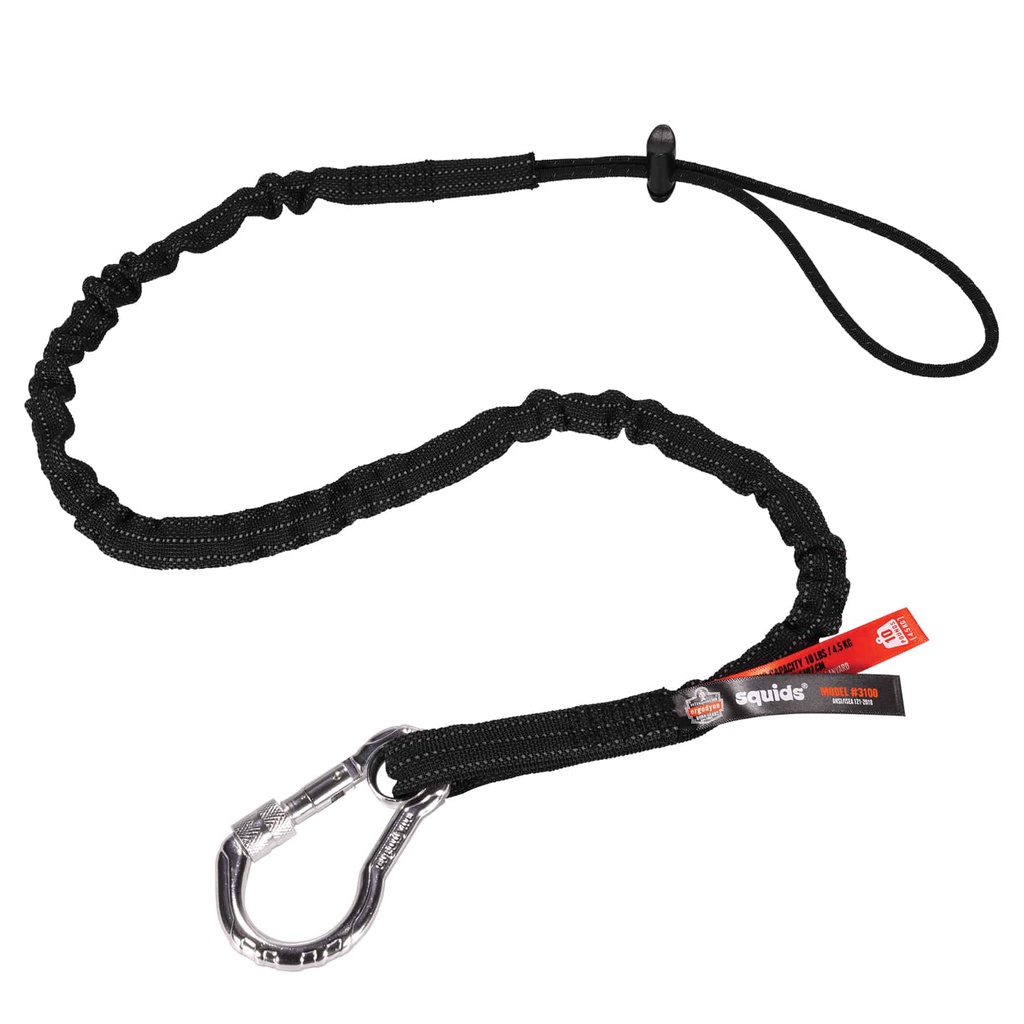 Cuerda portaherramientas Ergodyne Squids 3100 con mosquetón y lazo de cincha,