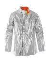 Chaqueta de aramida aluminizada Coval V3KA, con velcro y botones a presión cubiertos con solapa, EN ISO 11612:2015 A1+A2 B1 C3 D3 E3 F1