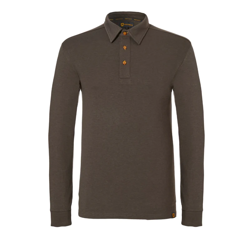 Polo Rovince Ergoline manga larga Bamboo diseño para hombre, transpirable y antibacteriano, revestimiento anti-insectos, UPF50+, NEN-8333, EN-17487