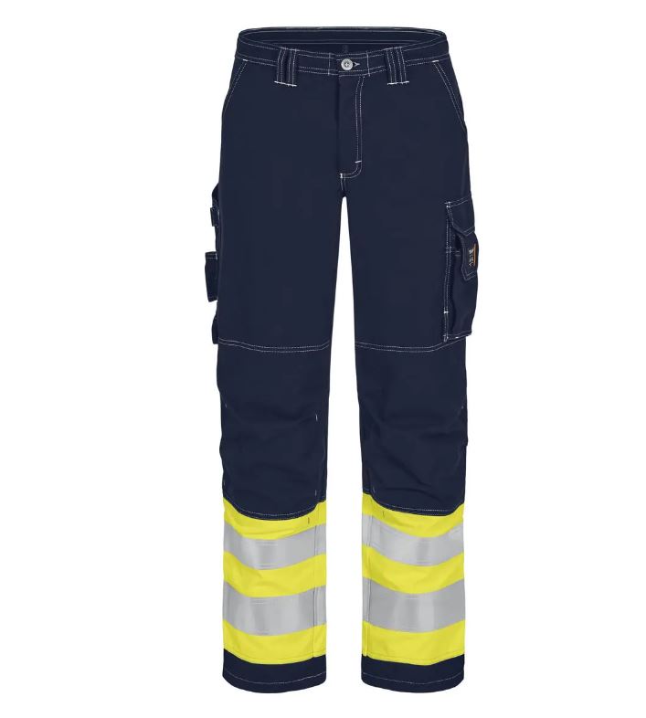 Pantalón femenino ignífugo inherente Tranemo 582881 alta visibilidad clase 1, tejido ligero Tera TX 260 gr, multibolsillos, triple costura, 50 lavados según EN15797