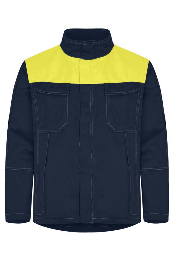 Cazadora Tranemo Apex 663083 inherentemente ignífuga con doble yugo para lograr una protección adicional contra el calor. La chaqueta está hecha de un satén fuerte y flexible personalizado para el trabajo con zinc y productos químicos.
