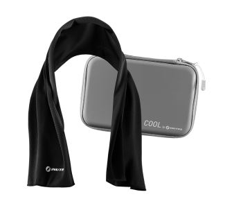 Toalla refrescante evaporativa Inuteq BODY COOLING TOWEL+, tecnología QCK, refrescante cuando está húmeda, uso como toalla estándar en seco. Estuche incluido.