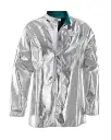 Chaqueta aluminizada Coval V3TCKAF de la línea AluSoft con interior de algodón retardante de la llama para mayor protección al calor, ligera y flexible gracias a su interior de aramida/carbono, cuello alto y cierre de velcro y botones de presión, EN ISO 11612:2015 A1+A2 B1 C3 D3 E3 F1