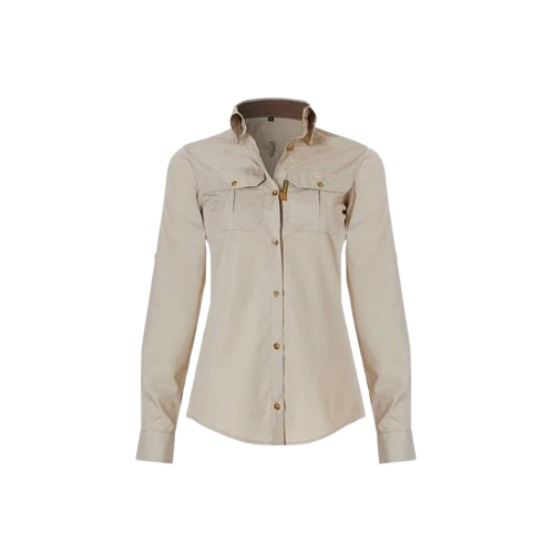 Camisa Rovince Desert diseño para mujer con tratamiento repelente de insectos permanente, hasta 100 lavados, NEN-8333 EN17487, UPF40+, 65% Polyester - 35% Cotton.
