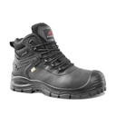 Bota de seguridad contra riesgos eléctricos, con membrana impermeable, soporte del tobillo y horma ancha RockFall RF910 Surge, corte en cuero encerado repelente al agua, certificado por LWG