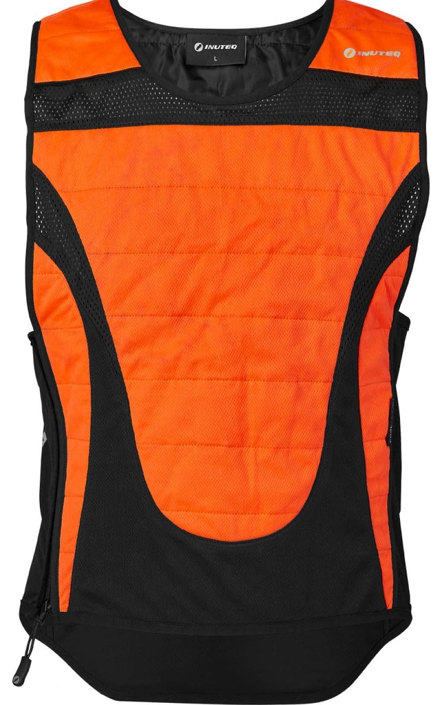Chaleco refrigerante Inuteq Bodycool Pro-X naranja, tecnología evaporativa H20, para deporte o trabajo, con zonas de malla para maximizar el flujo de aire y el efecto refrigerante