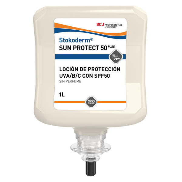 Loción de protección solar Stokoderm Sun Protect 50 Pure, cartucho de 1 litro