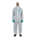 Buzo desechable Alphatec Microgard 1500 Wh Plus -111, cat. III,  prot. química tipo 5 y 6, antiestático, muy transpirable.
