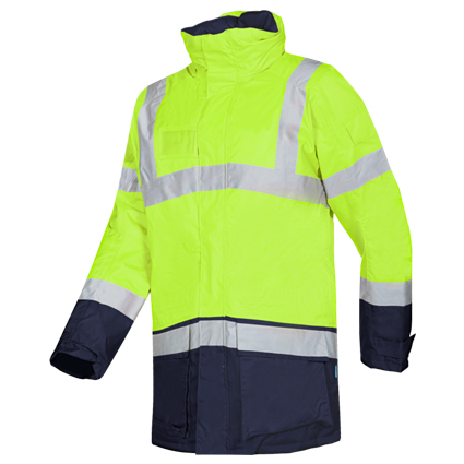 Parka Sioen Lightflash A.V. Siopor Ultra poliester con baño de pu, muy resistente, impermeable transpirable.