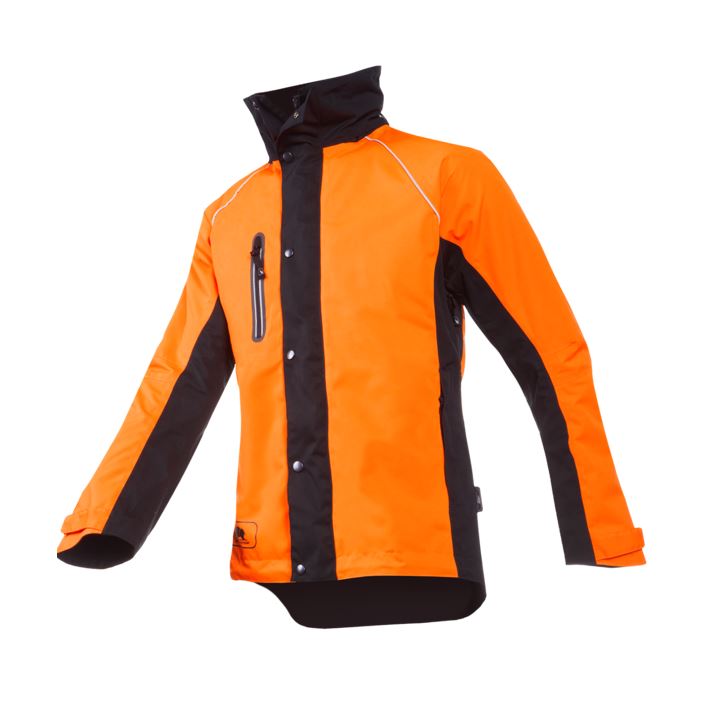 Chaqueta Sip Keiu (1SLR), impermeable y transpirable, capucha en cuello, diseñada para trabajos forestales, EN17353 (visibilidad mejorada)