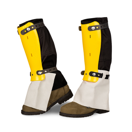 [5SAL] Par de protectores de tibia para trabajos forestales Sip 5SAL con cubrebotas de piel serraje