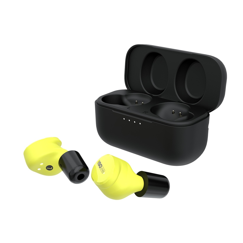 [IT-16] ISOtunes FREE Aware EN352, with Safety Yellow, OSHA compliant, 25 NRR, 13 hour battery, charging case, 1 pair each SS/MS/LS and S/M/L Trilogy Foam Eartips, 1 pair triple layer silicone eartips