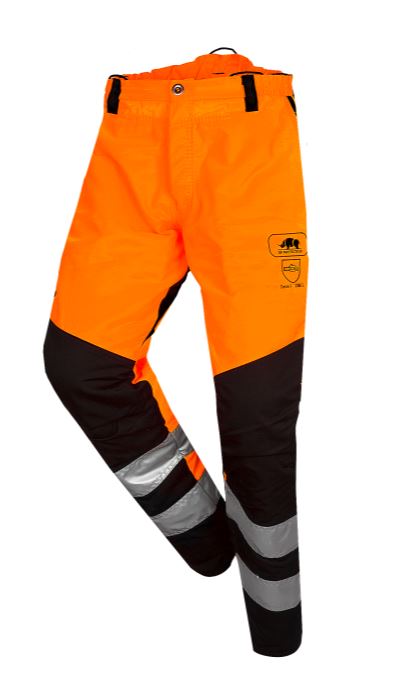 Pantalons per a motoserra Sip Perthus Flash (1RQ1), EN ISO 11393 classe 1 tipus A, i alta visibilitat EN20471 classe 2
