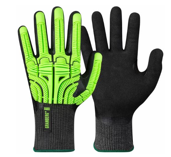 Guant Granberg 5503 resistent a talls nivell D amb protecció contra impactes, flexible, fabricat amb Typhoon® HPPE, completament recobert de nitril i resistent a l'oli
