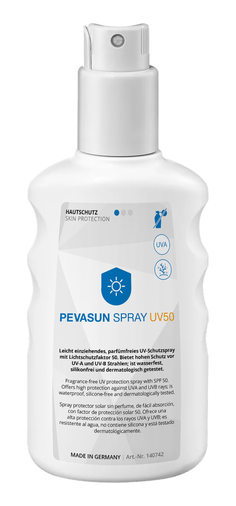 [140752] Protector solar factor 50 Pevasun spray, 200 ml. Protección UVA, UVB y UVC