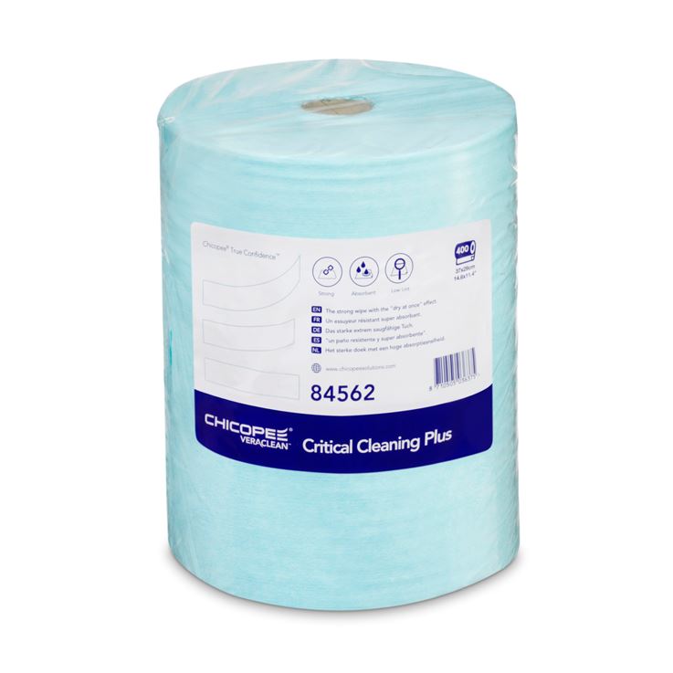 [84562] Bobina paños sin tejer Veraclean Critical Cleaning Plus azul,  400 servicios 37x29 cm (antigua Chux).