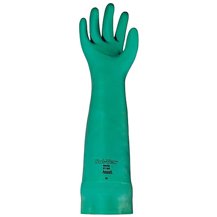 Guant llarg nitril sense flocar ANSELL Solvex 37-185, 455 mm.