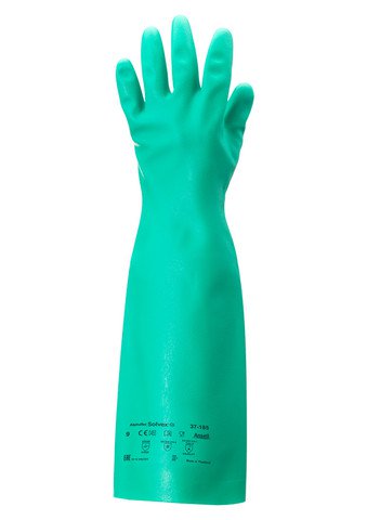Guante Solvex nitrilo verde sin flocar, 455 mm